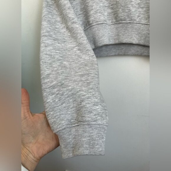 Zara Women Cropped Long Sleeve Sweatsuit Sweater Sweatshirt - Gray - S Small - Picture 3 of 9